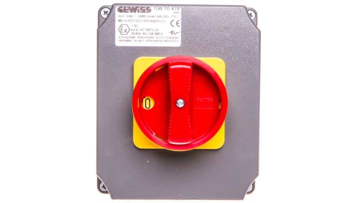 Łącznik krzywkowy awaryjny 63A Strefa 22(D) ATEX 4P w puszce aluminiowej GW70478