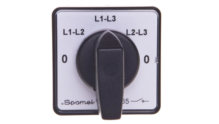 Przełącznik woltomierza 0-L1-L2/L1-L3/L2-L3/0 10A 3P do wbudowania SK10-2.8565P03