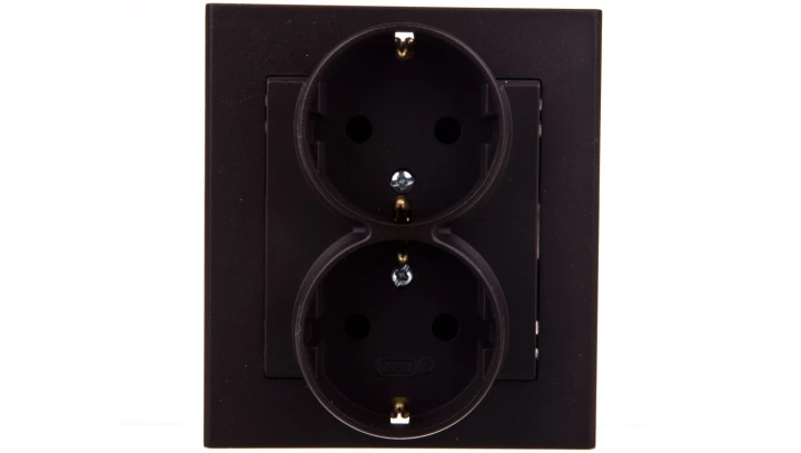 SONATA Gniazdo podwójne z/u Schuko czekoladowy metalik GP-2RS/40