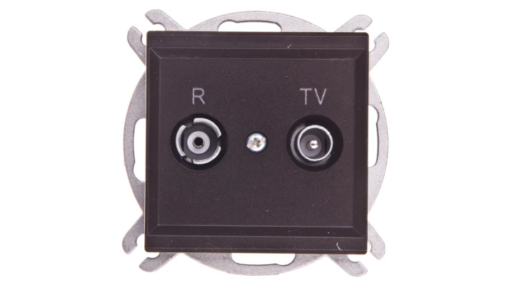 SONATA Gniazdo antenowe RTV przelotowe 10dB czekoladowy metalik GPA-10RP/m/40