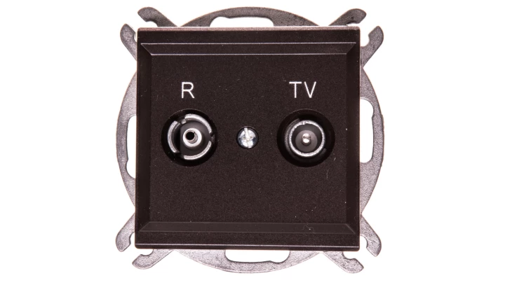 SONATA Gniazdo antenowe RTV przelotowe 16dB czekoladowy metalik GPA-16RP/m/40