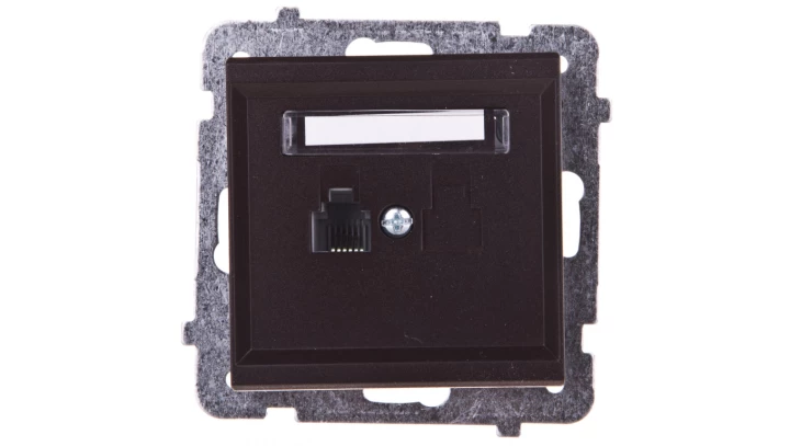 SONATA Gniazdo telefoniczne pojedyncze RJ11 czekoladowy metalik GPT-1R/m/40