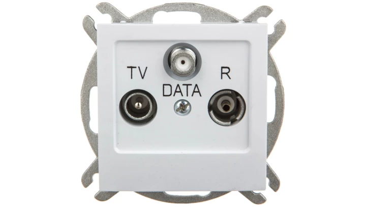 AS Gniazdo antenowe RTV DATA białe GPA-GD/m/00