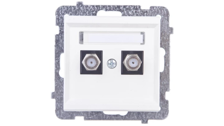 SONATA Gniazdo antenowe podwójne typu F ecru GPA-2RF/m/27