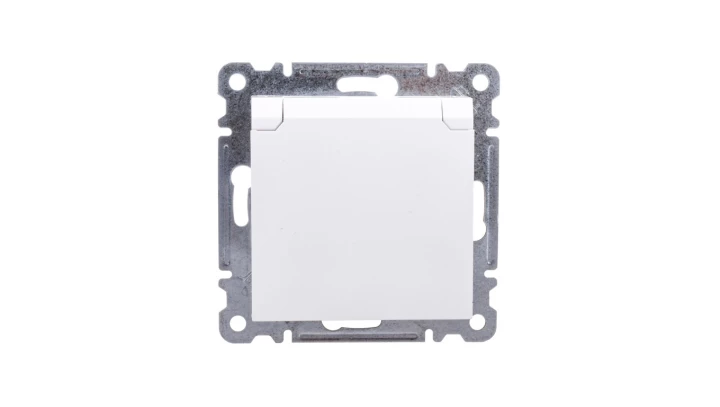 LUMINA2 Gniazdo pojedyncze z/u 16A z klapką IP44 białe WL1120