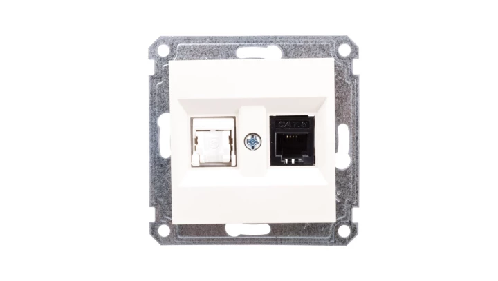 LUMINA2 Gniazdo teleinformatyczne RJ11/12 + RJ45 kremowe WL2211