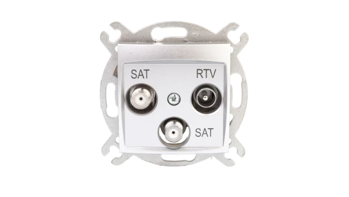CARLA Gniazdo antenowe R-TV-2xSAT końcowe srebrne 1760-16
