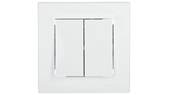 Przycisk Asfora podwójny zaciski śrubowe biały z ramką EPH1100321