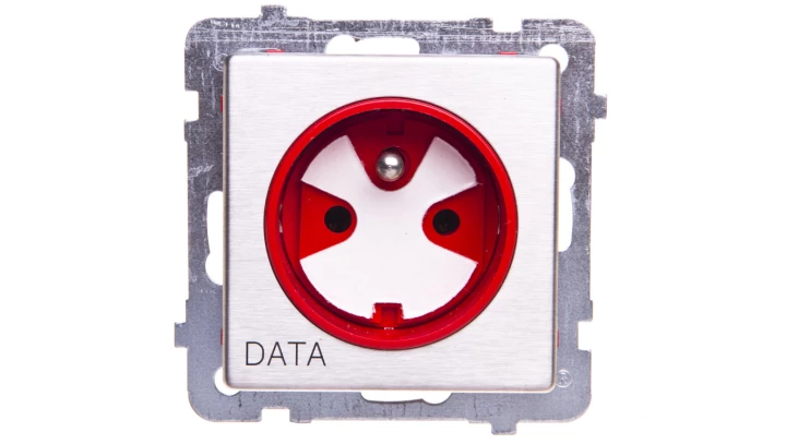 SONATA Gniazdo pojedyncze z/u DATA z kluczem stal inox GP-1RMZK/m/37