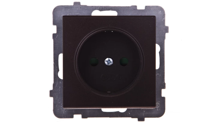 SONATA Gniazdo pojedyncze b/u z przesłonami czekoladowy metalik GP-1RP/m/40