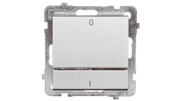 SONATA Łącznik podwójny z podświetleniem srebro mat ŁP-11RS/m/38