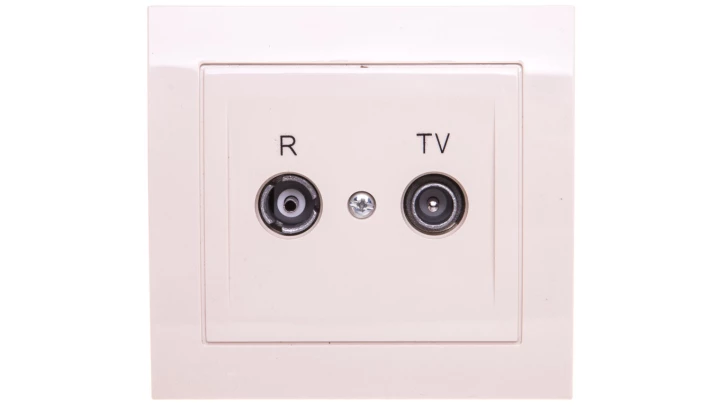 KIER Gniazdo antenowe RTV przelotowe 10dB beżowe GPA-10WP/01