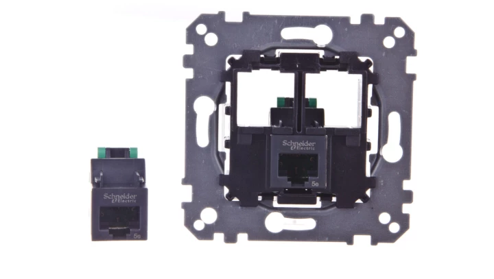 Merten System M Gniazdo komputerowe podwójne RJ45 kat.5e UTP mechanizm MTN4575-0002