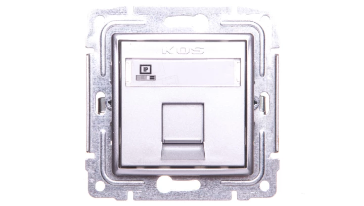 VENA Gniazdo komputerowe pojedyncze RJ45 kat.5e nieekranowane aluminium 514065