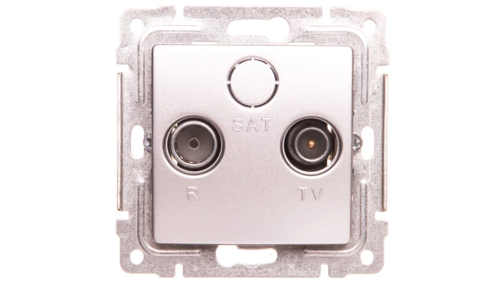 VENA Gniazdo antenowe RTV przelotowe 8dB aluminium 514074