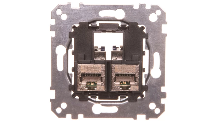 Merten Gniazdo komputerowe podwójne RJ45 kat.6A F/STP MTN4576-0022