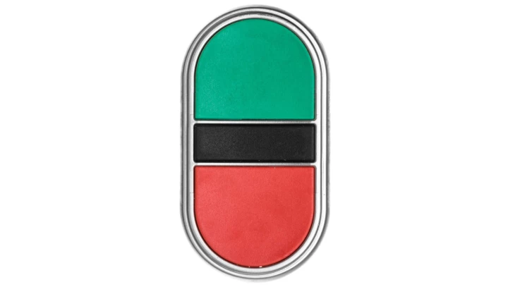 Napęd przycisku podwójny zielony/czerwony z samopowrotem LPCB7113