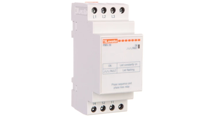 Przekaźnik nadzorczy napięcia, kolejność faz i zanik fazy 100-240 VAC PMV20A240