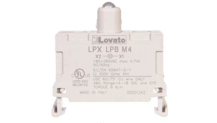 Oprawka z LED czerwona 185-265V AC LPXLPBM4