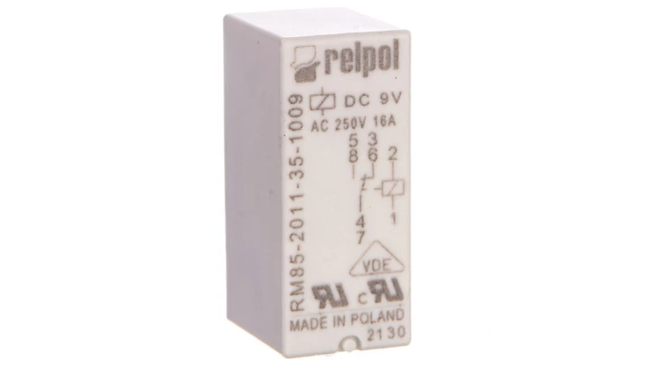 Przekaźnik miniaturowy 1P 16A 9V DC PCB RM85-2011-35-1009 600019 /20szt./