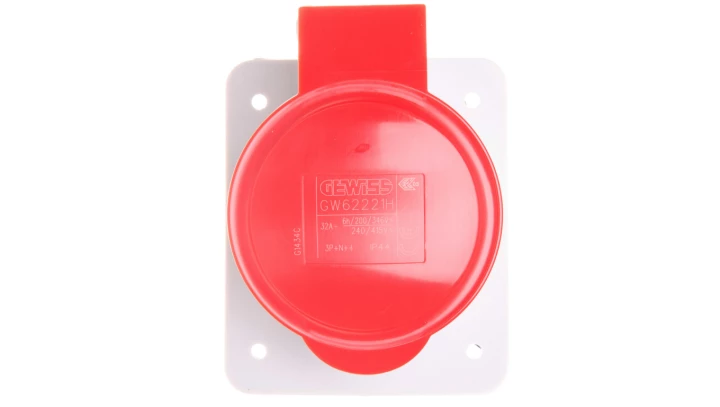Gniazdo stałe 5P 32A 400V czerwone IP44 10 6H IEC 309 HP GW62221H