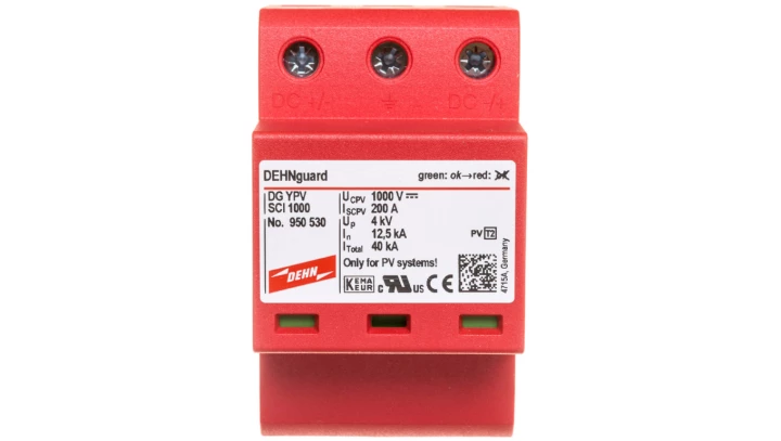 Ogranicznik przepięć Typ 2 PV 1000V DC 3P 12,5kA 4kV DEHNguard compact YPV SCI 1000 950530