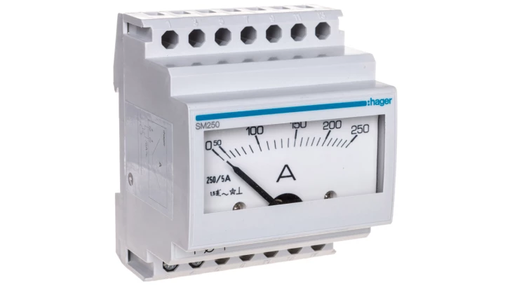 Amperomierz analogowy modułowy 0-250 A pomiar pośredni SM250