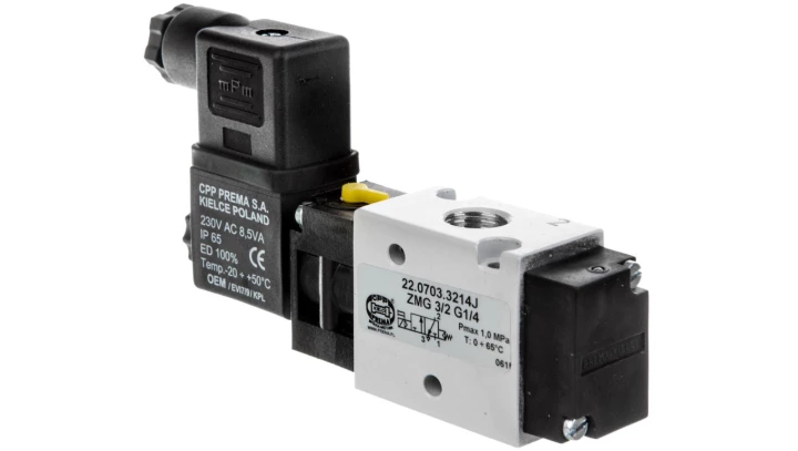 Zawór rozdzielający 230V AC 1MPa ZMG 3/2 G1/4 22.0703.3214J