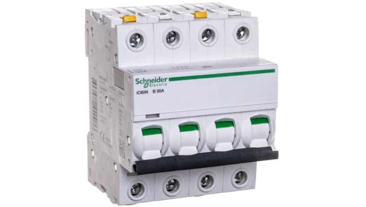 Wyłącznik nadprądowy 4P B 50A 6kA AC iC60N-B50-4 A9F03450