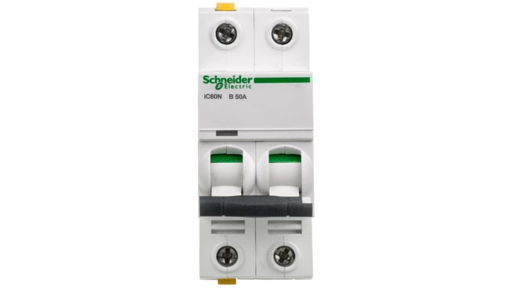 Wyłącznik nadprądowy 2P B 50A 6kA AC iC60N-B50-2 A9F03250