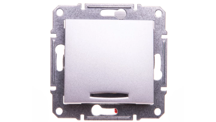 Sedna Przycisk jednobiegunowy 10AX z podświetleniem LED aluminium IP20 SDN1600160