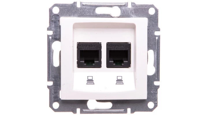 Sedna Gniazdo komputerowe podwójne RJ45 kat. 6 UTP kremowe SDN4800123