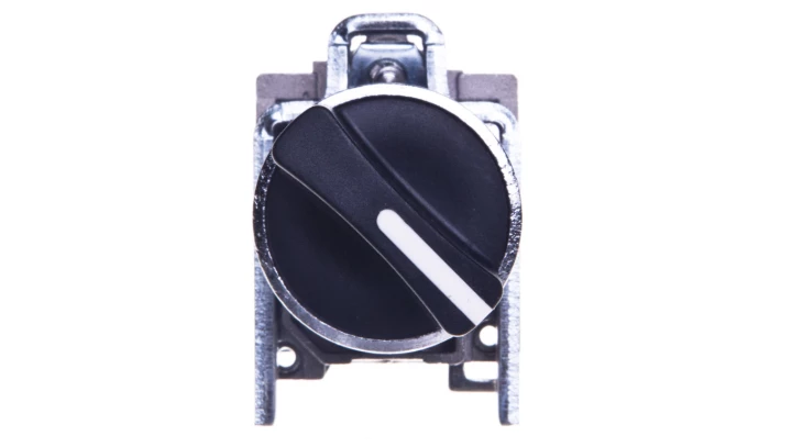 Przełącznik 2 położeniowy pokrętło 22mm czarny 1Z z samopowrotem XB4BD41