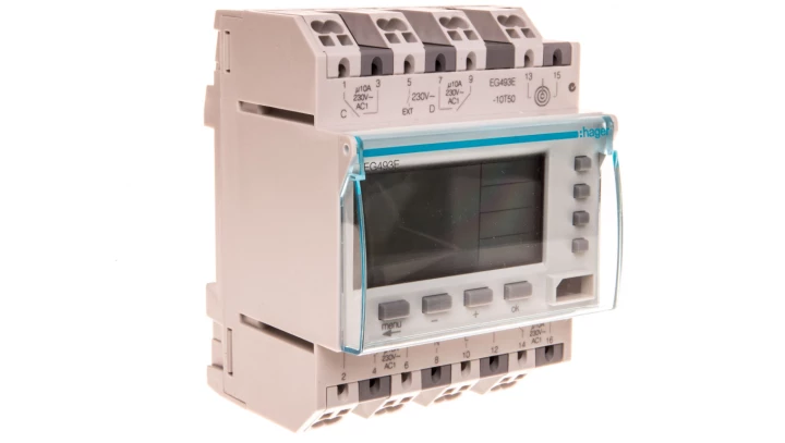 Zegar sterujący cyfrowy 16A roczny czterokanałowy QuickConnect EG493E