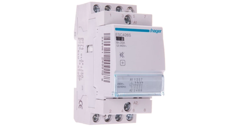 Stycznik modułowy cichy 25A 0Z 4R 230V AC ESC426S