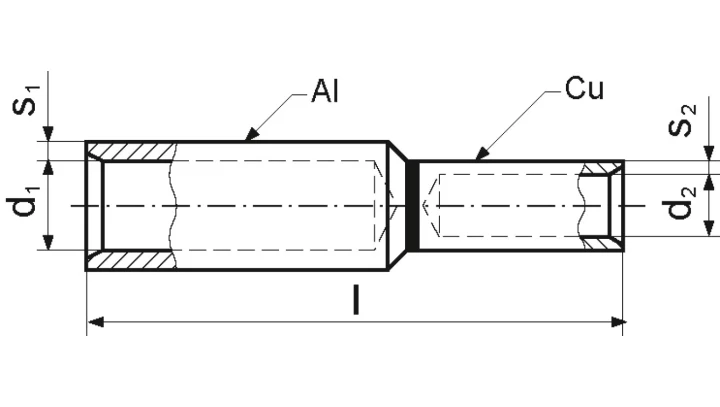 Złączka redukcyjna Al-Cu szczelna ACL 150-25 /50szt./