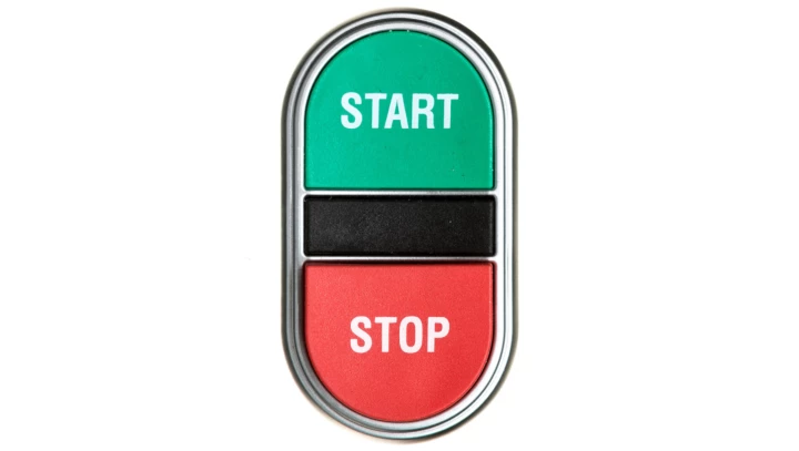 Przycisk sterowniczy 22mm podwójny czerwono/ zielony z samopowrotem bez adaptera START-STOP LPCB7233