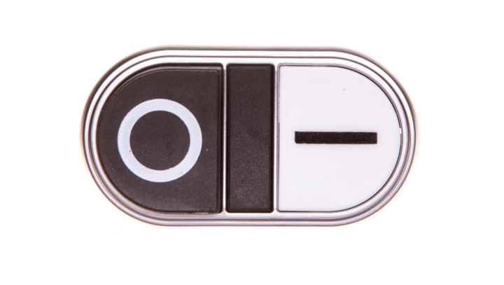 Przycisk sterowniczy 22mm podwójny biało/czarny z samopowrotem bez adaptera /I-0/ LPCB7224