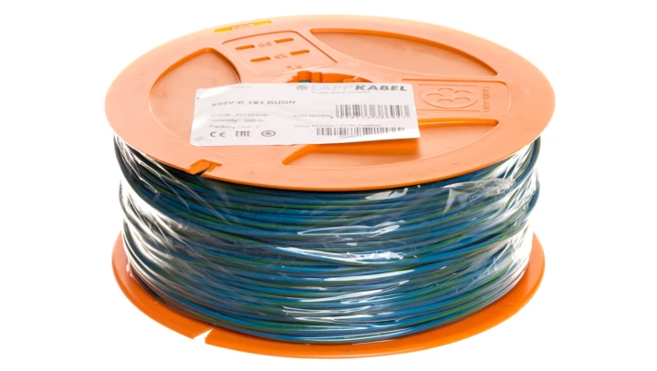Przewód instalacyjny X05V-K 1 niebieski/zielony 4512243S /250m/