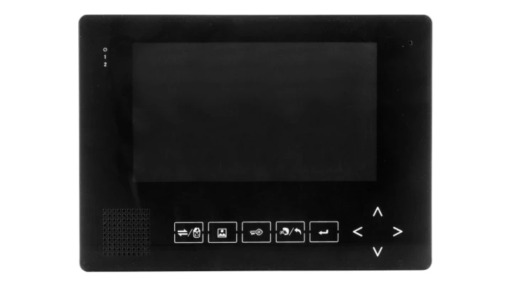 Wideodomofon 7cali kolorowy z pamięcią, port SD, plastik/aluminium, czarny + zasilacz MK-08B