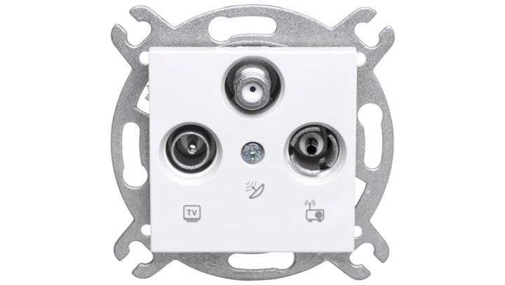 Karre Gniazdo Tv-Sat-Radio Końcowe, Kolor Biały / 90963641