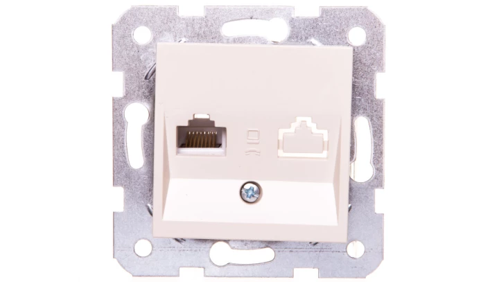 Karre Gniazdo Komputerowe 1xrj45 Kat. 5e, Kolor Krem / 90963732