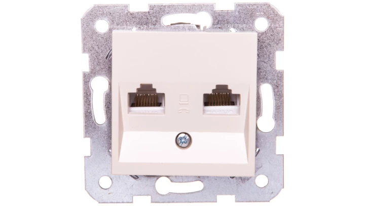 Karre Gniazdo Komputerowe 2xrj45 Kat. 5e, Kolor Krem / 90963734