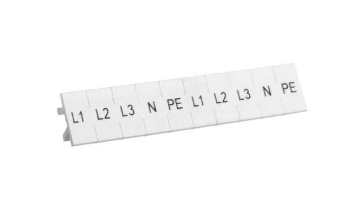 Przypinany pasek oznaczeń 5mm L1,L2,L3,N,PE NSYTRAB5L1N /10szt/