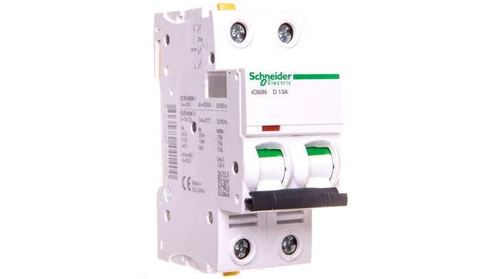 Wyłącznik nadprądowy 2P D 13A 6kA AC iC60N-D13-2A9F05213