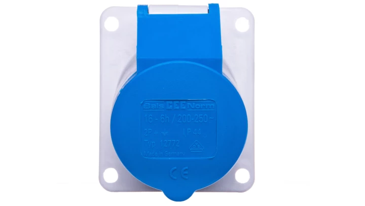 Gniazdo tablicowe 16A 3P 230V 6h IP44 skośne Quick-Connect 12772
