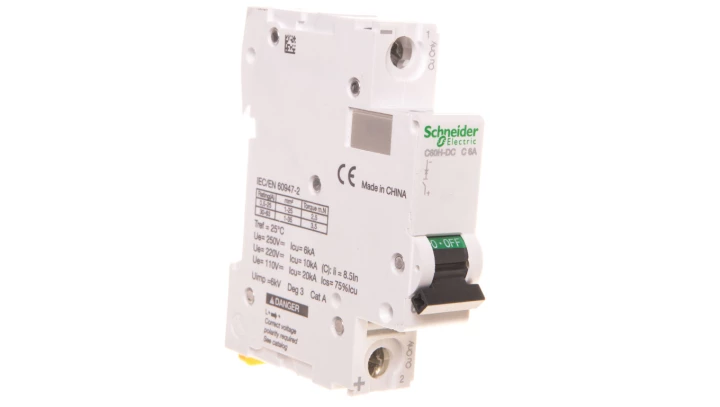 Wyłącznik prądu stałego C60H-DC 1P 6A C 250V DC A9N61506