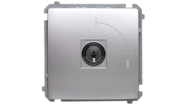 Simon Basic Łącznik jednobiegunowy z kluczem 2 pozycyjny 0-I 1Z srebrny mat BMW1K.01/43