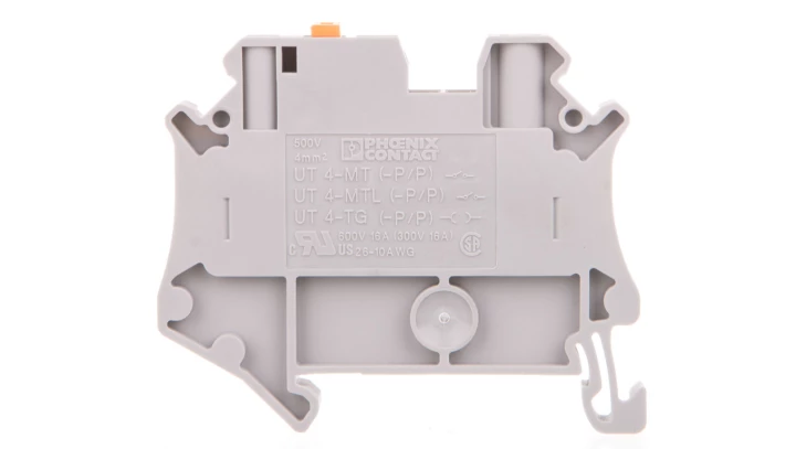 Złączka przelotowa 2-przewodowa z odłącznikiem nożowym 0,14-6mm2 szara UT 4-MT-P/P 3046171
