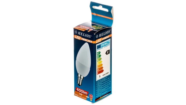 Żarówka LED świecowa 230V 5W E14 400lm C37 3000K 25000h LED-2705